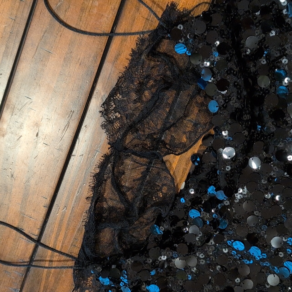 Zara Lace Sequin Mini Dress - Picture 6 of 10